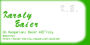 karoly baier business card